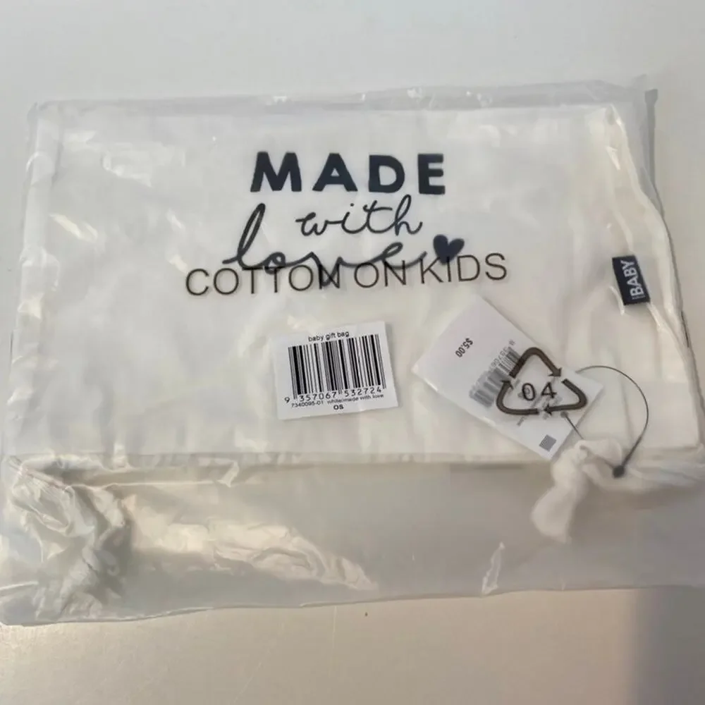 Cotton On Kids White & Black Baby Gift Bag New